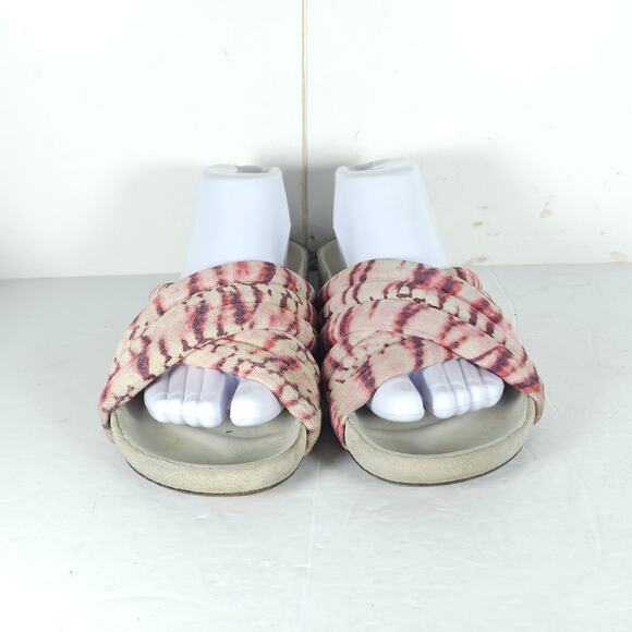ISABEL MARANT Women's EU39 US8-8,5 Holden Velvet Pink Tie Dye Slide Sandals - Picture 3 of 16